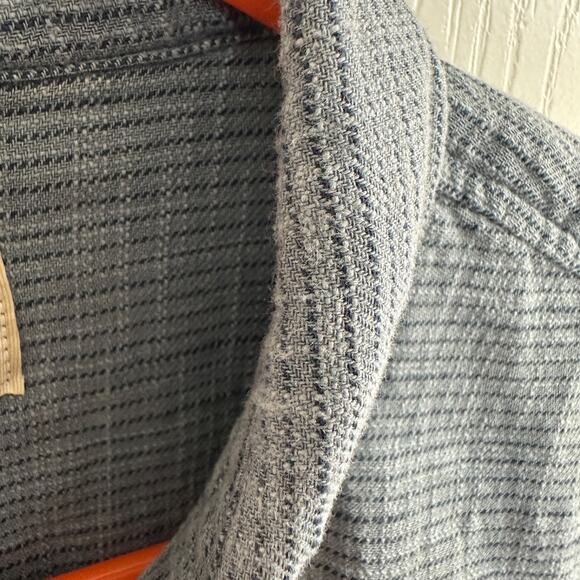 marine layer mens 100% cotton coastal button down shirt blue long sleeve size l - Picture 6 of 11